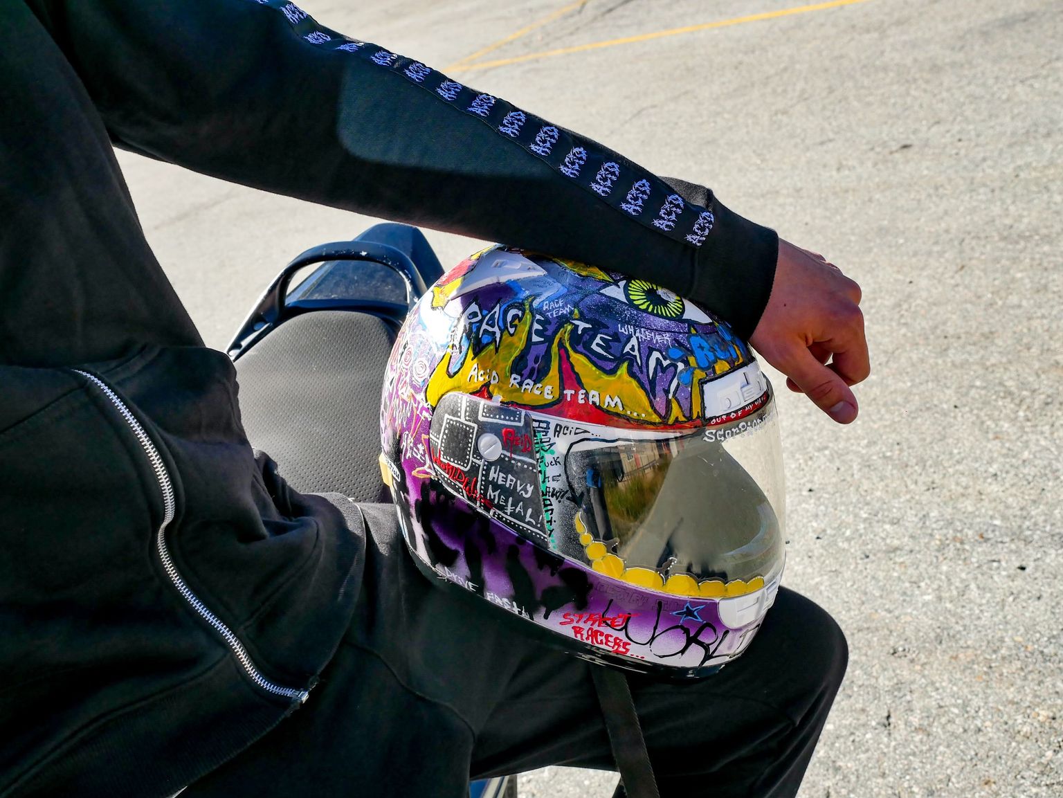 Hand Painted ACiD Motorcycle Helmet 